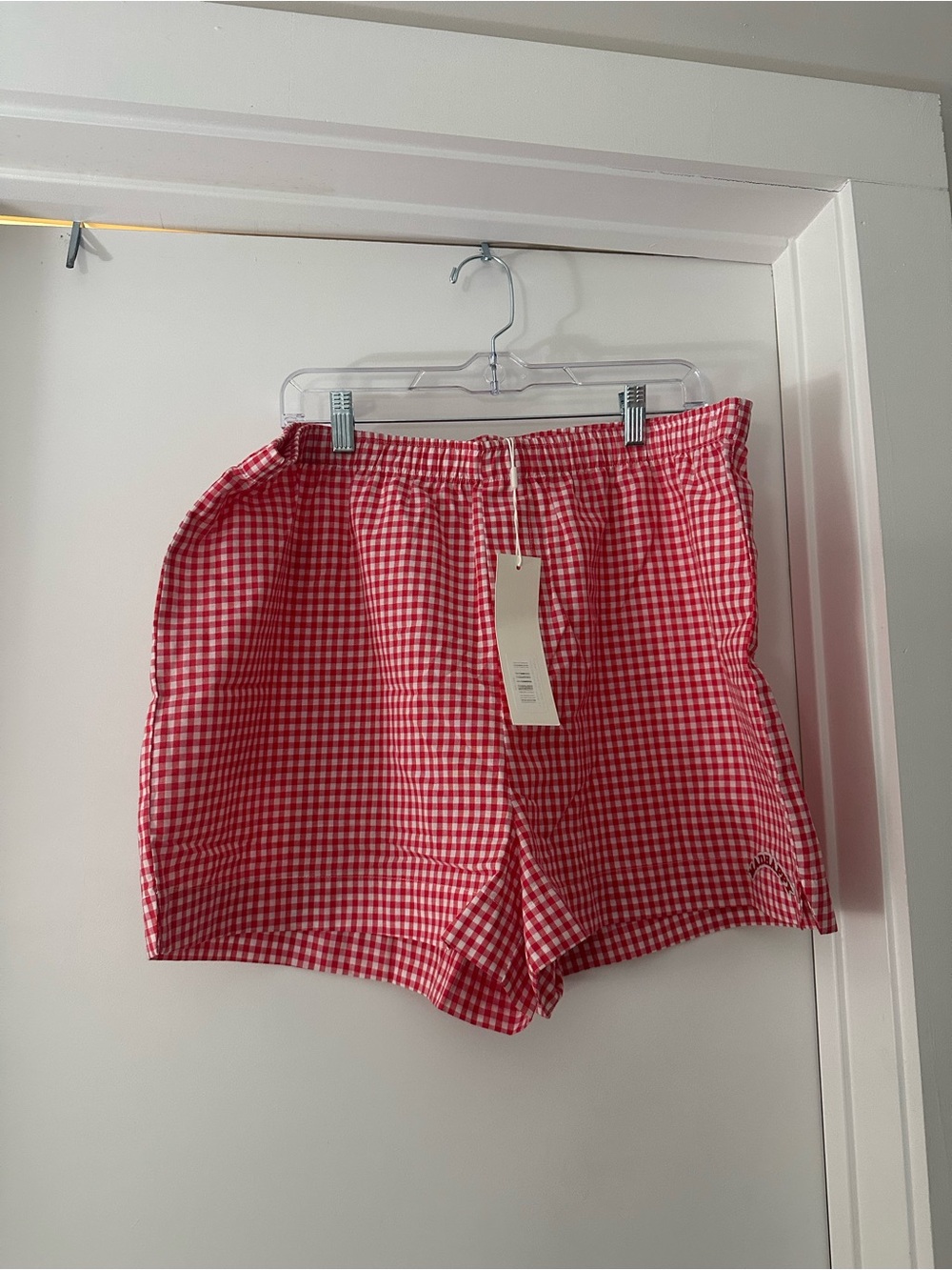 Madhappy Red Gingham Elastic-Waist Women's Shorts